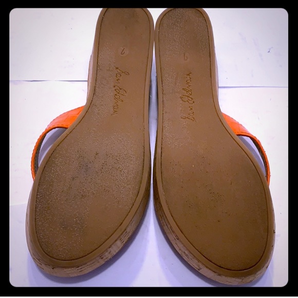 GentlyUsed Sam Edelman ROMY Orange Wedge. Size: 7M - Picture 7 of 8